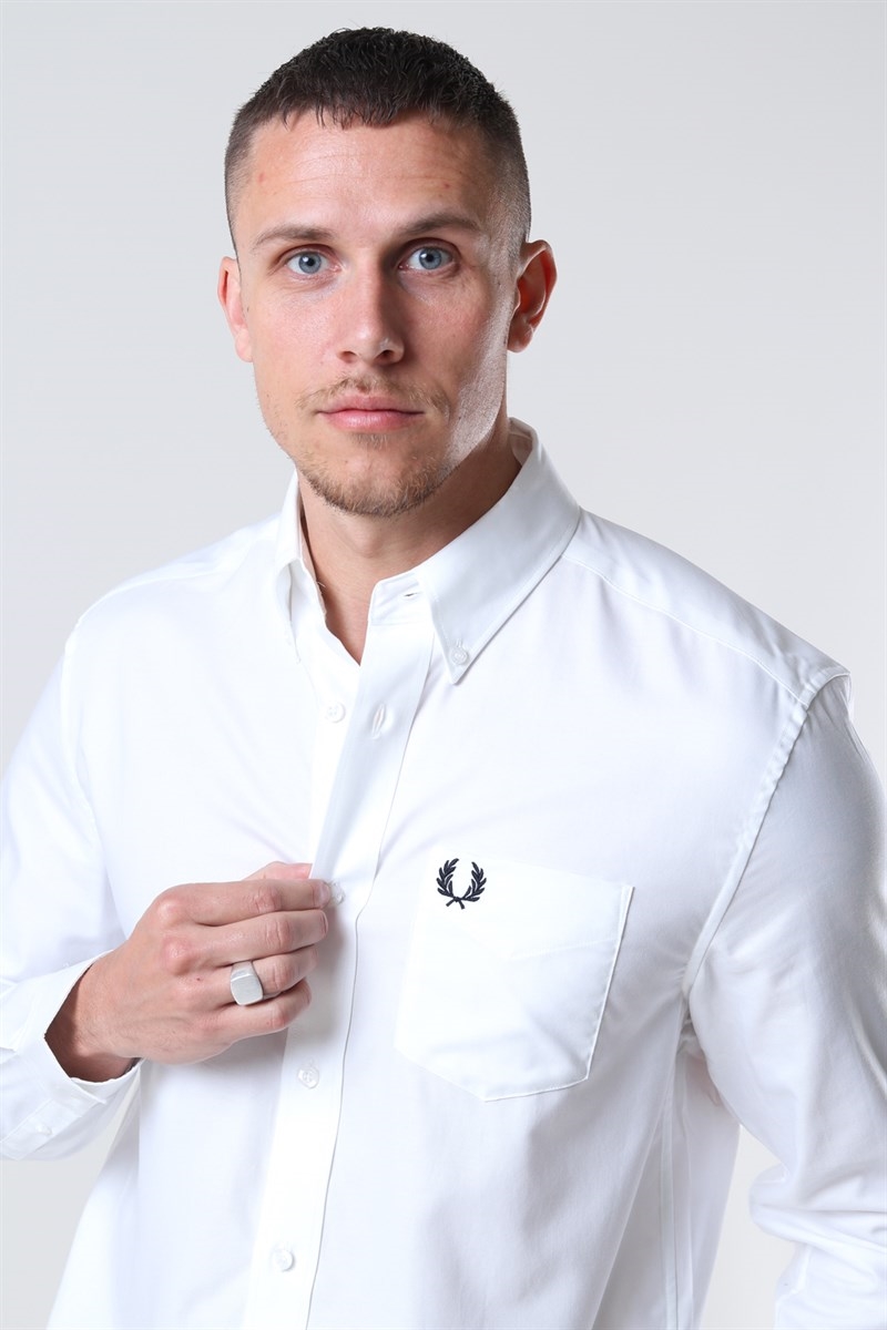 fred perry white oxford